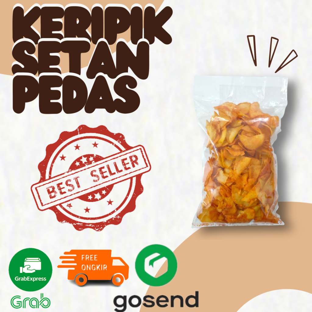

Keripik setan pedas gurih renyah 400gr