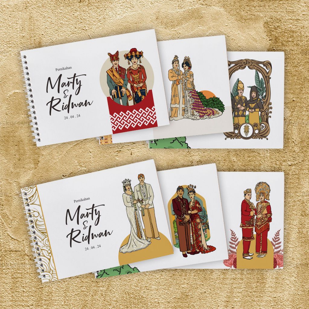 

Buku Tamu Custom Pernikahan | Soft Cover | Buku Tamu Wedding Adat Tradisional | Edisi 2