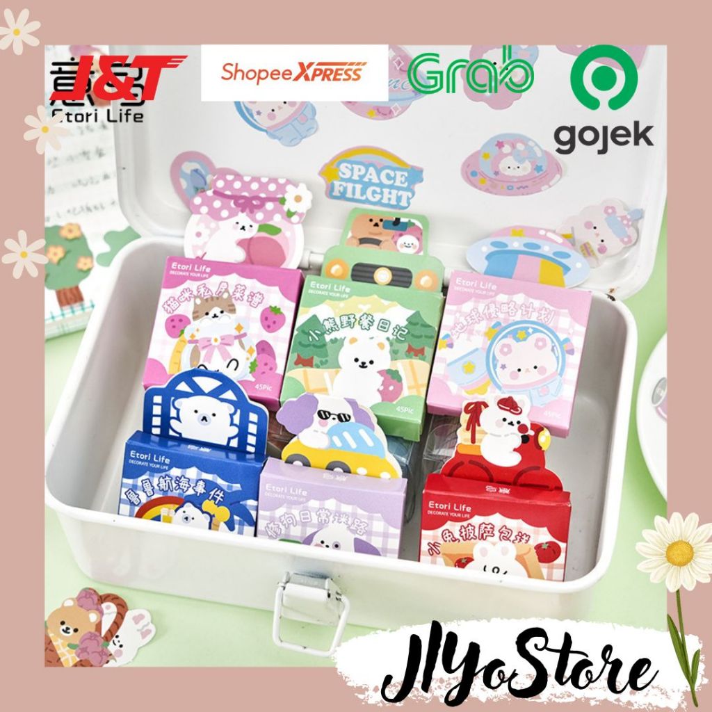 

45pcs Stiker Sticker Bujo Journal Jurnal Scrapbook Planner Diary Animal Kartun Aesthetic Lucu