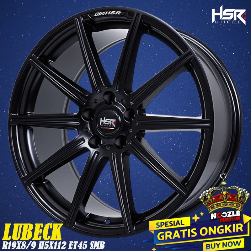 Velg Mobil Ring 19 Lubang 5 PCD 112 Bisa Di pakai PCD 114 Pelek Racing HSR Ring 19 Type Lubeck
