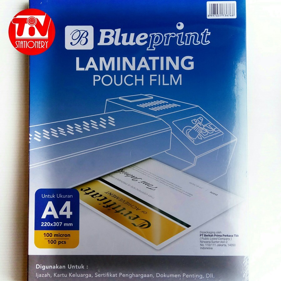 

Plastik Laminating Blueprint Laminating Pouch Film A4 (100 lembar)