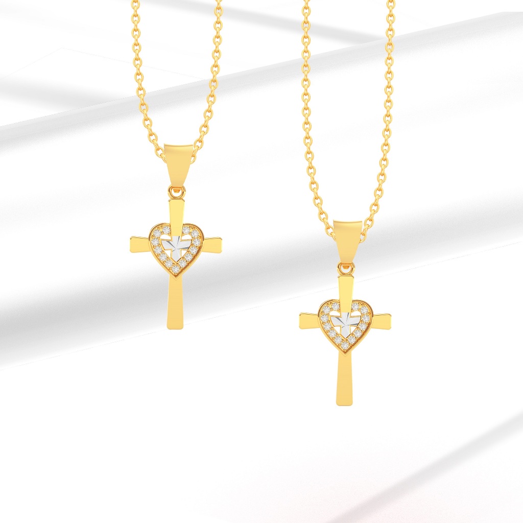 LIONTIN SALIB EMAS ASLI KADAR 375 (8K) MODEL KASUAL SIMPLE ELEGAN 1 SET KALUNG ITALY SANTA - LT 202