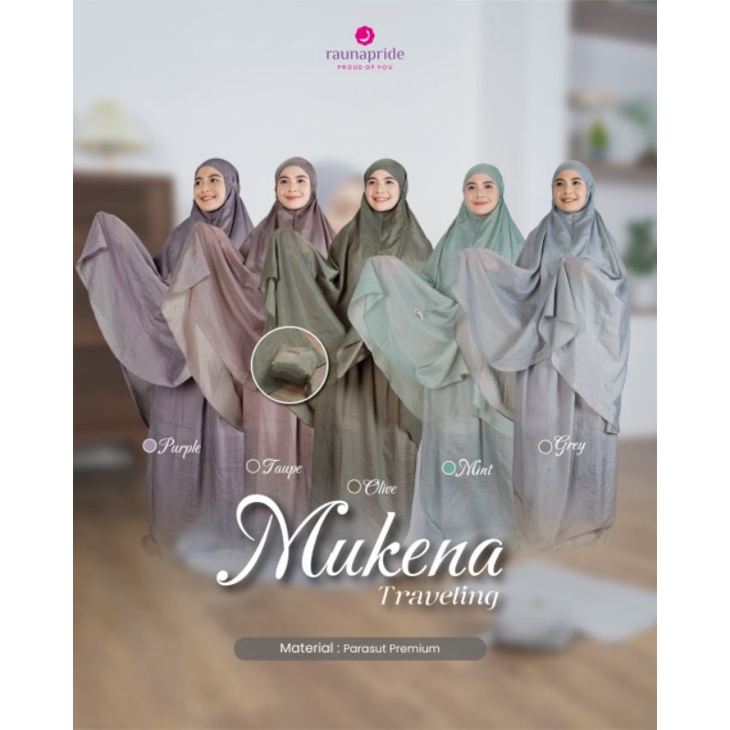 Mukena Traveling by Raunapride | Mukena Polos | Mukena Parasut | Mukena Premium Parasut | Mukena Tra