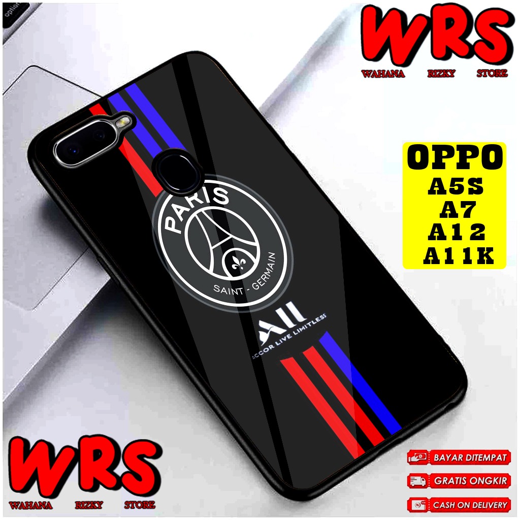 Case  OPPO A3S A1K A5S A7 A11K A12 A5 A9 2020 Motif CLUB BOLA PSG Case Karakter,Anime,Abstrak,Custom