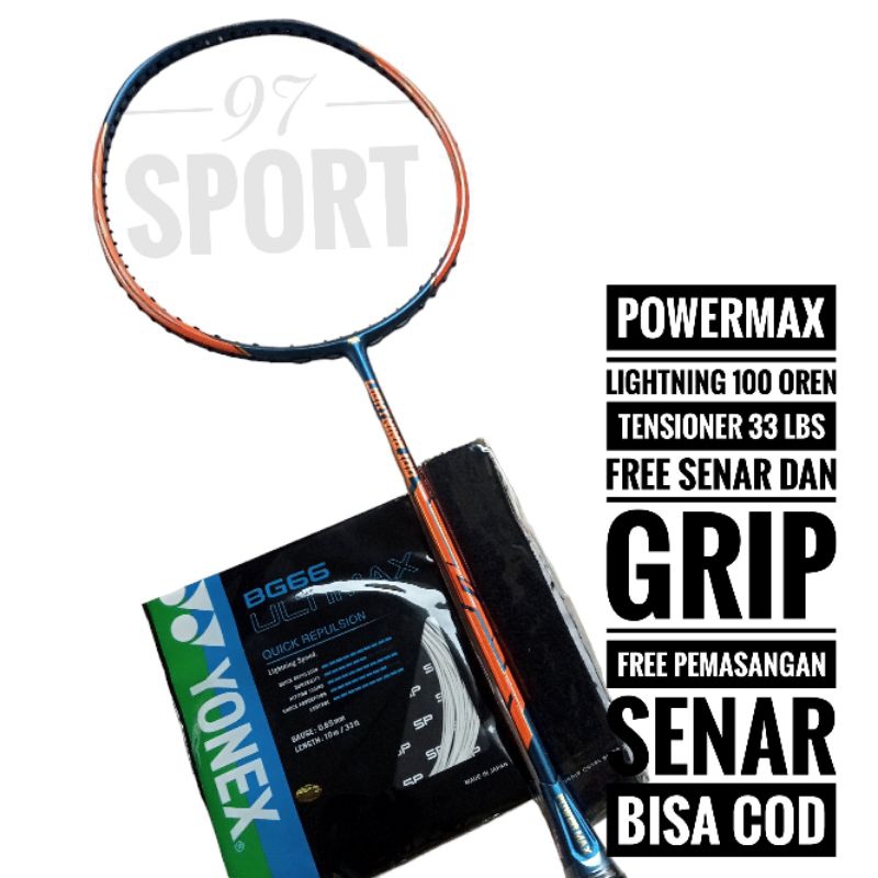 HOT DEALS Raket Badminton Power Max 33 Lbs Original Hector
