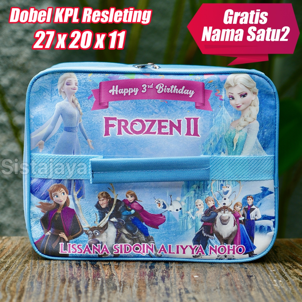 Tas Bekal Makanan Anak Custom Frozen/ Tas Lunch Box Anak Custom Nama / Tas Kotak Makan Anak TK / Tas