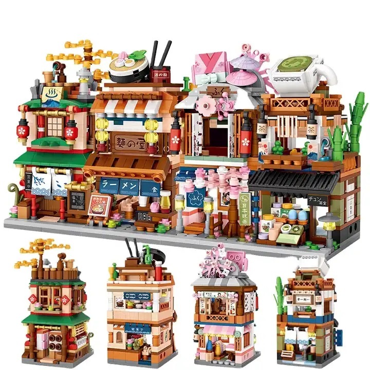 Bricks Bangunan Toko Jepang - Ramen Restaurant / Kimono Store / Hot Spring / Matcha Cafe