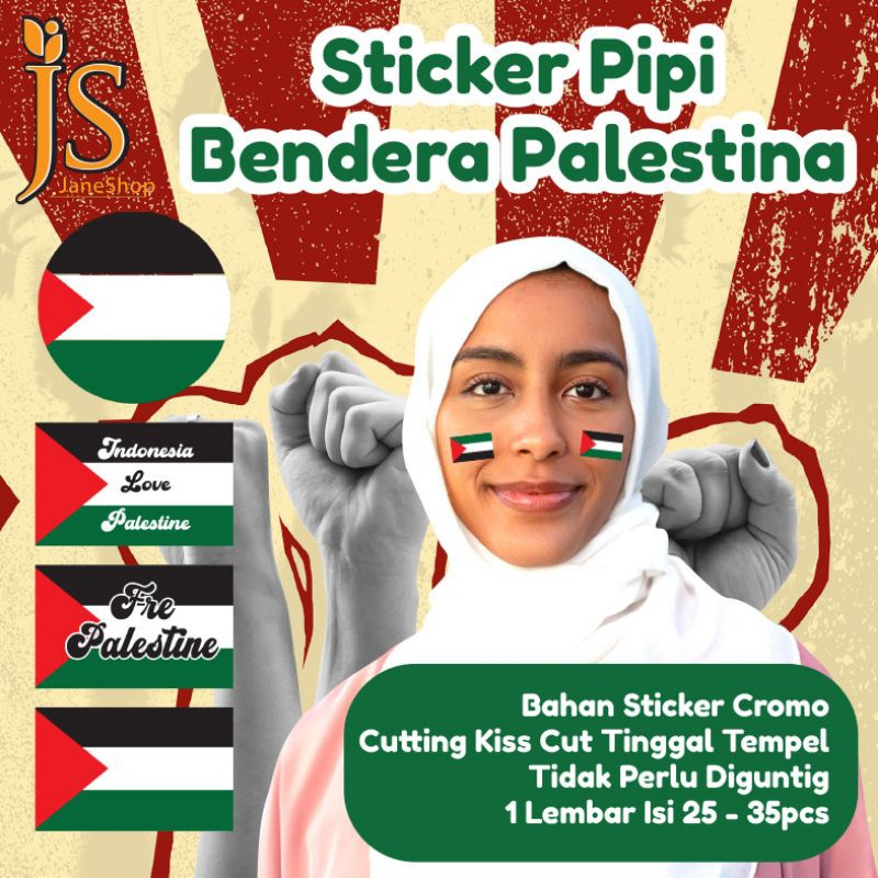 

Isi 25 Pcs Stiker Pipi Bendera Palestina