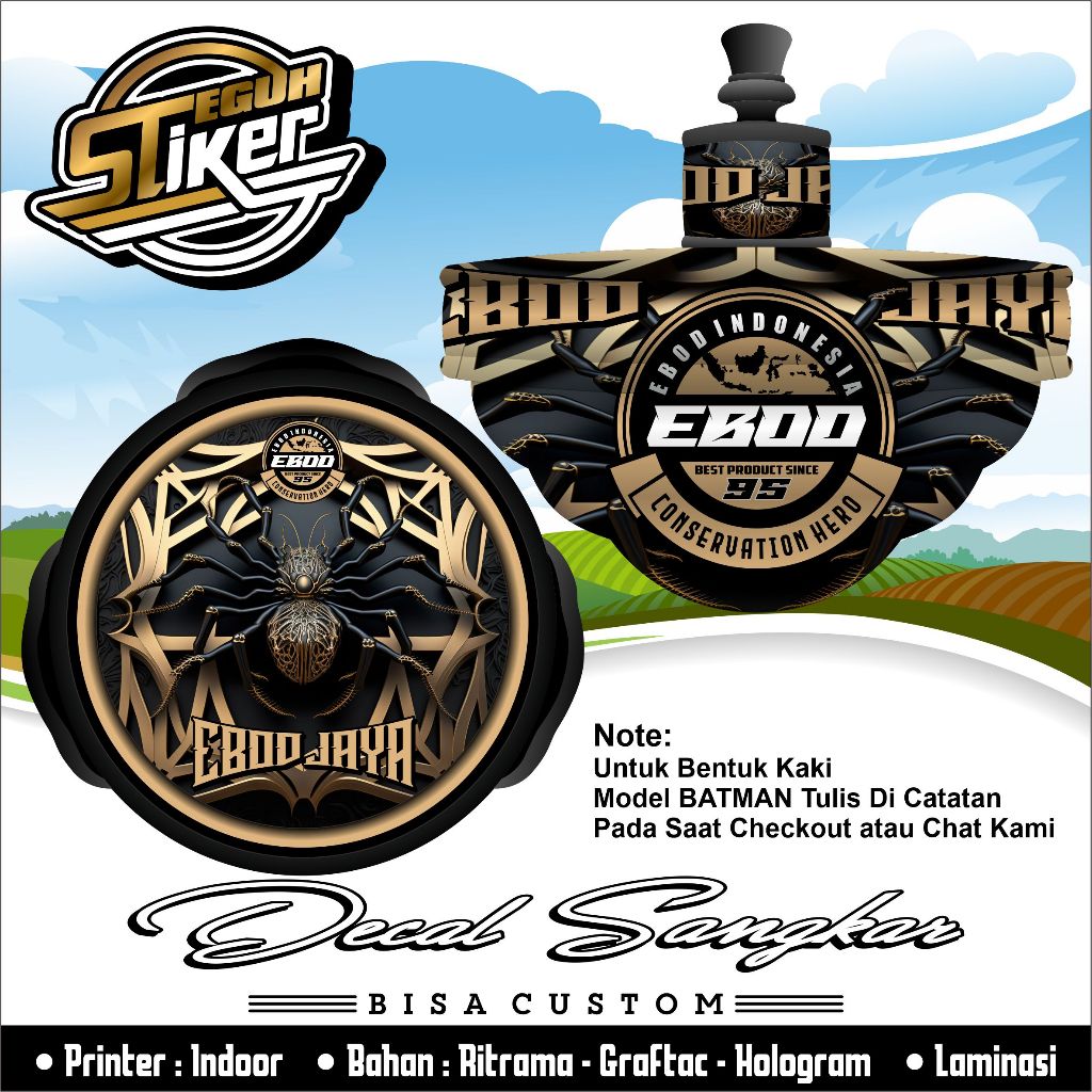 Decal Tebok T3 Love Bird Spider 3D