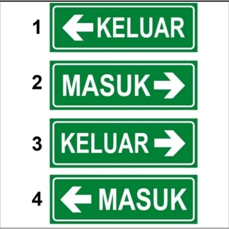 

SIGN STIKER KELUAR/ MASUK ( GLOW IN THE DARK ) 10 X 30 CM