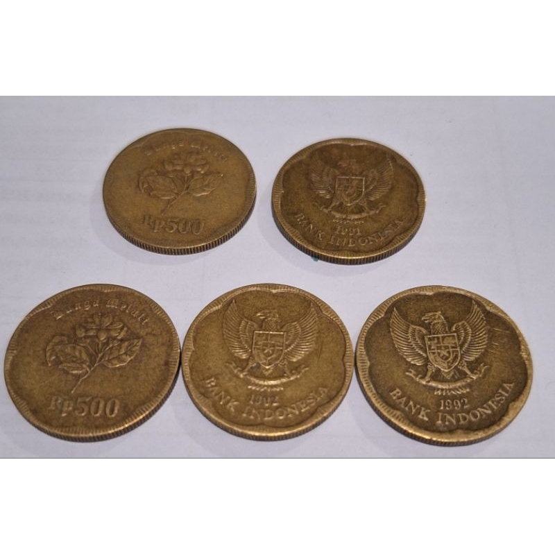 Uang Koin Melati 500 Rupiah-1991&amp;1992