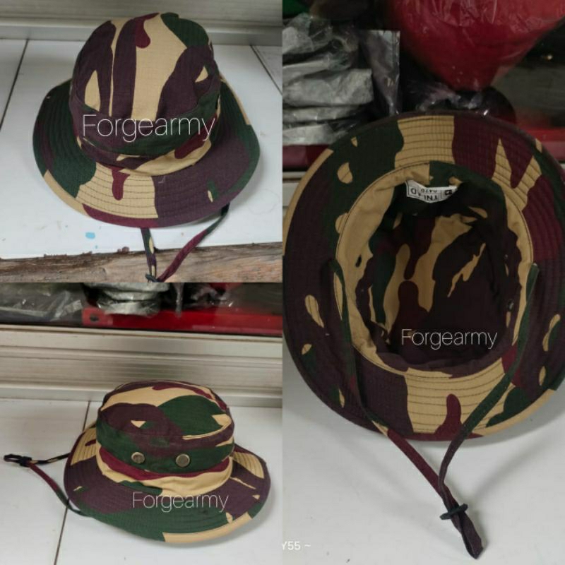 Topi rimba loreng kopassus kawat
