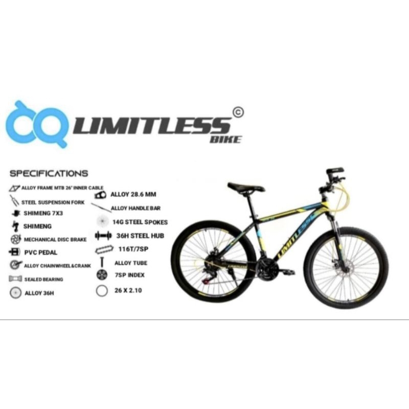 sepeda gunung 26 limitless bike aluminium
