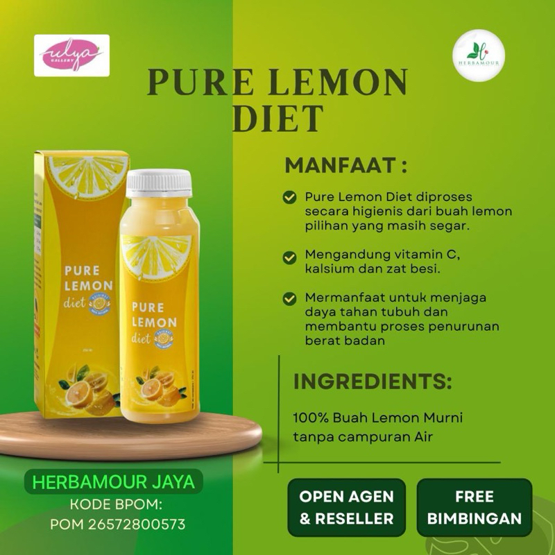 

PURE LEMON DIET HERBALOV SARI BUAH LEMON MURNI 100% MENGONTROL BERAT BADAN DAN MENJAGA KESEHATAN SISTEM PENCERNAAN