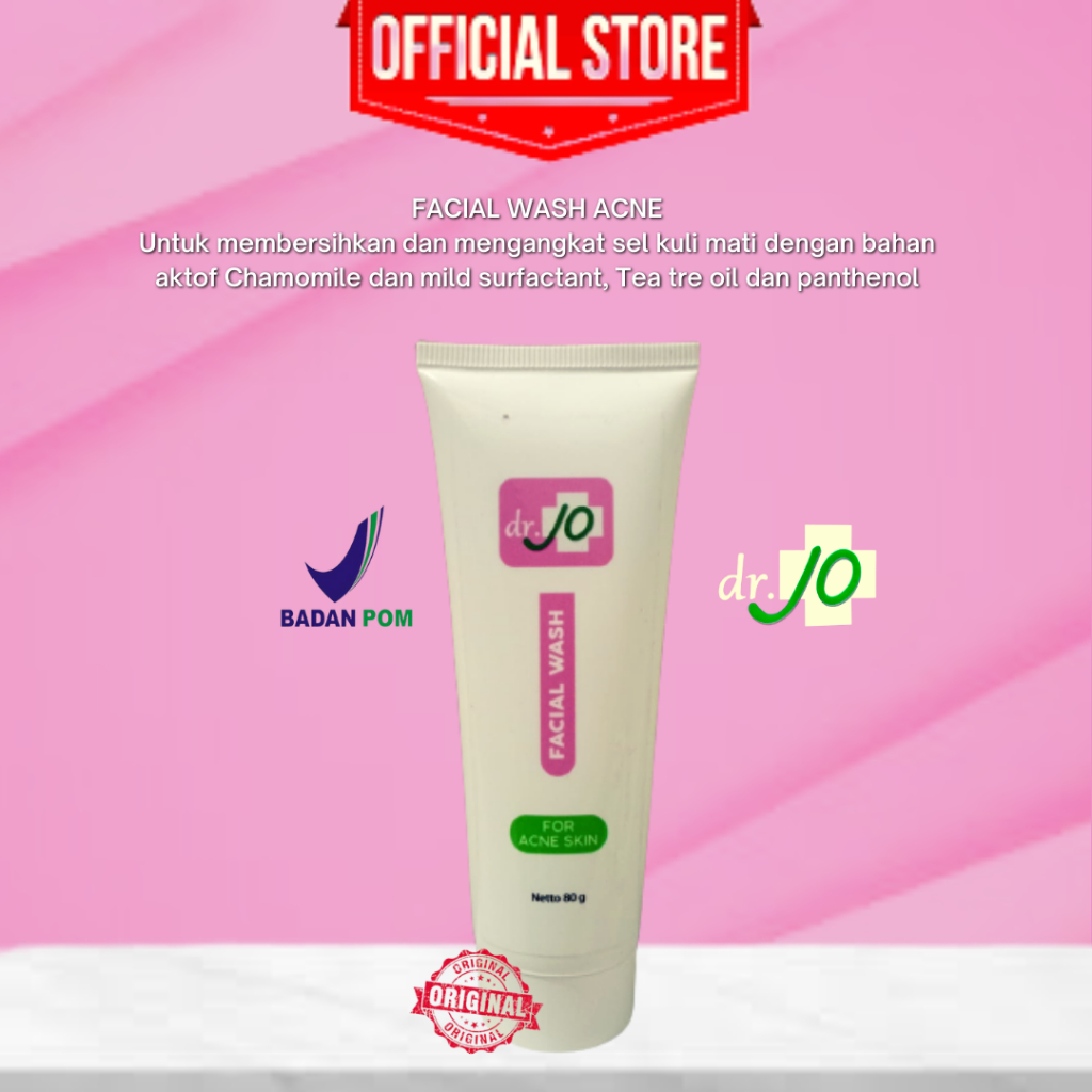 FACIAL WASH ACNE DR.JO+ | SABUN JERAWAT KLINIK DR.JO BPOM AMAN HALAL ORIGINAL