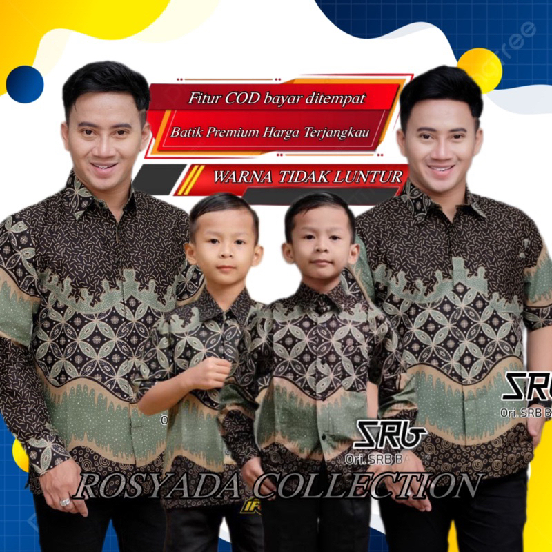 TERBARU Couple sweet IJO SAGE HIJAU SAGE || couple batik ayah dan anak cowok BATIK IJO SAGE HIJAU SA