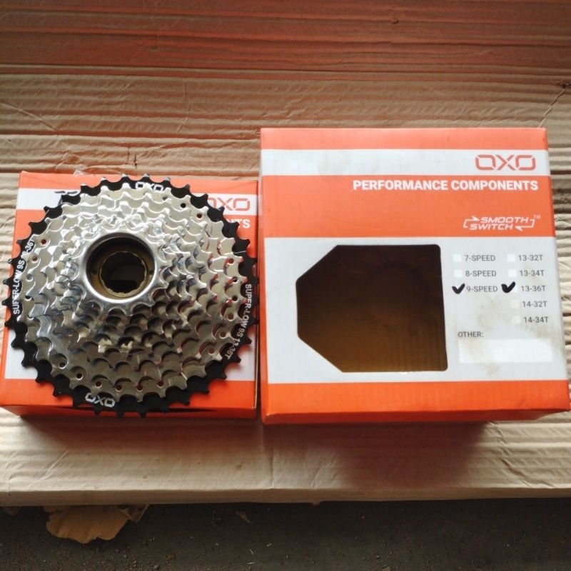 sproket gear 9 speed 13-36T oxo sproket drat oxo