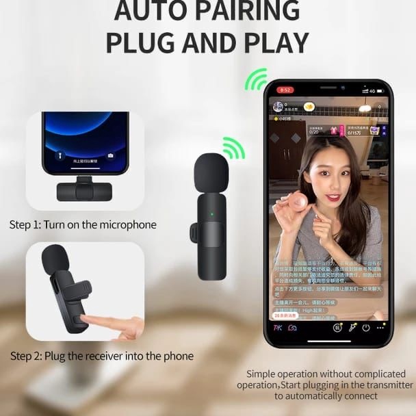 Vmb K8 Microphone Mic Clip On Youtuber Wireless UsbMic Youtuber bluetooth