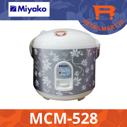 MIYAKO : MCM-528 RICE COOKER / MAGIC COM 1,8 LITER 3 IN 1 MCM 528 SILVER FLOWER