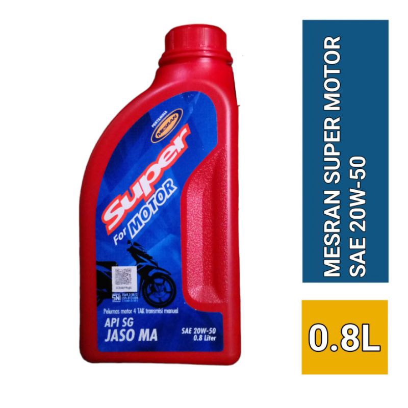 Mesran Super Motor 20W - 50 0.8L - Oli Motor 4T Non Matic