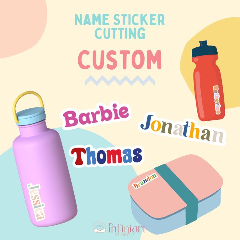 

[32pcs] Stiker / Sticker Label Nama WATERPROOF Buku Botol Minum