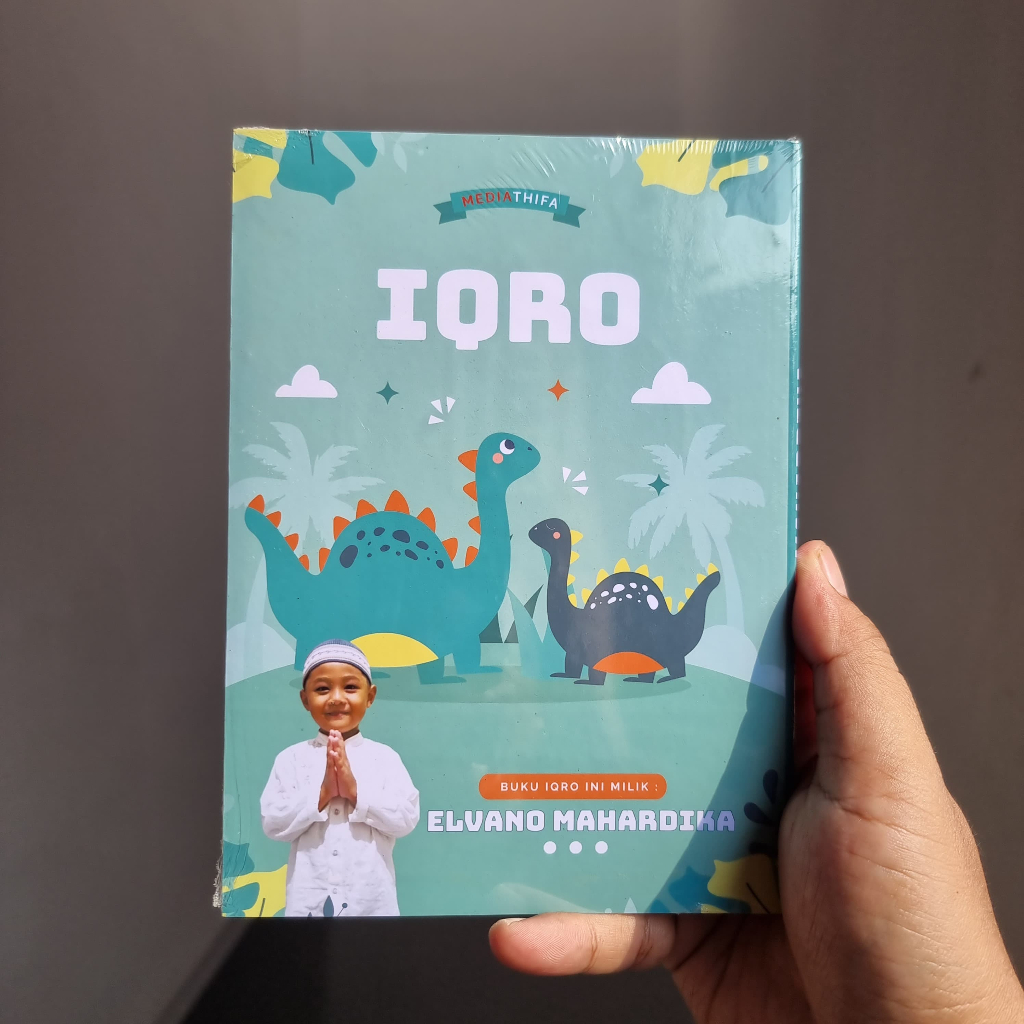 

MOTIF DINOSAURUS 2 - Iqro Custom Iqro Juz Amma Tulis Nama dan Foto Anak Hadiah Untuk Anak
