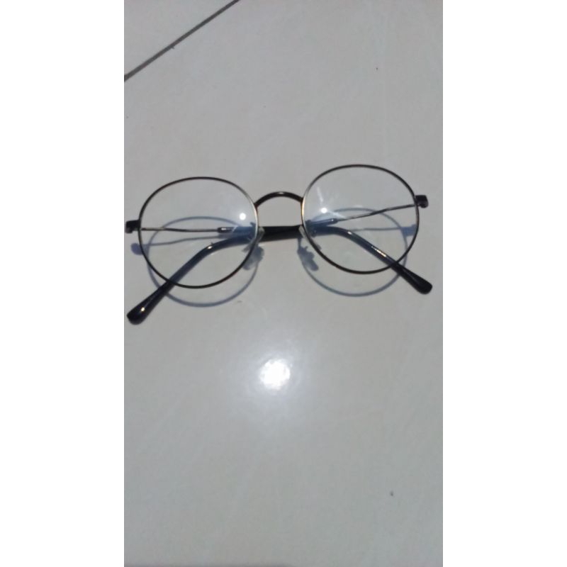 kacamata Photocromic bulat hitam polos