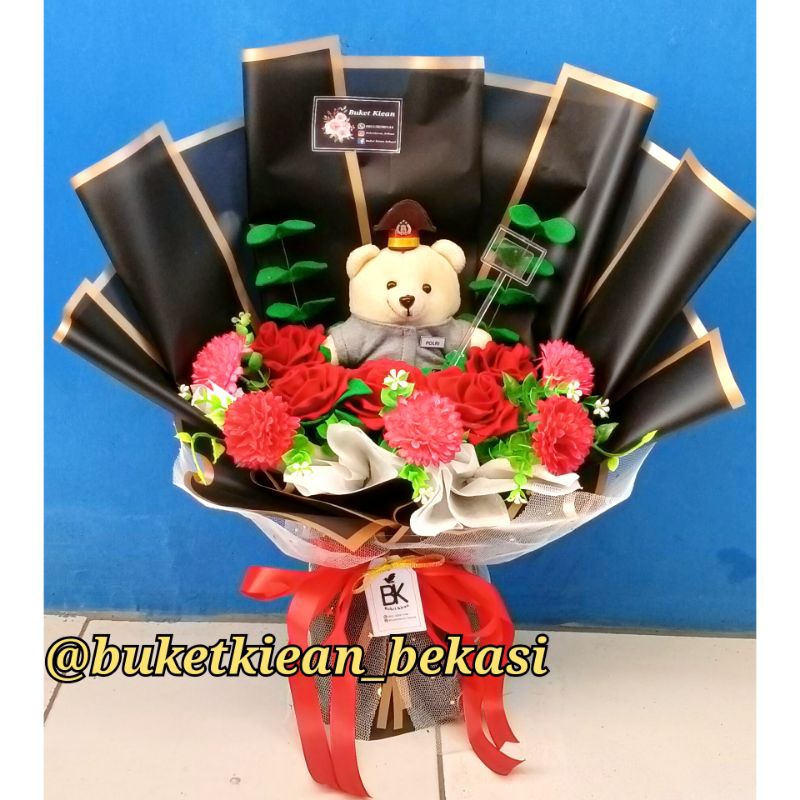 buket polisi pelantikan/ buket boneka polisi / buket boneka polwan / buket polri / buket bunga / buk