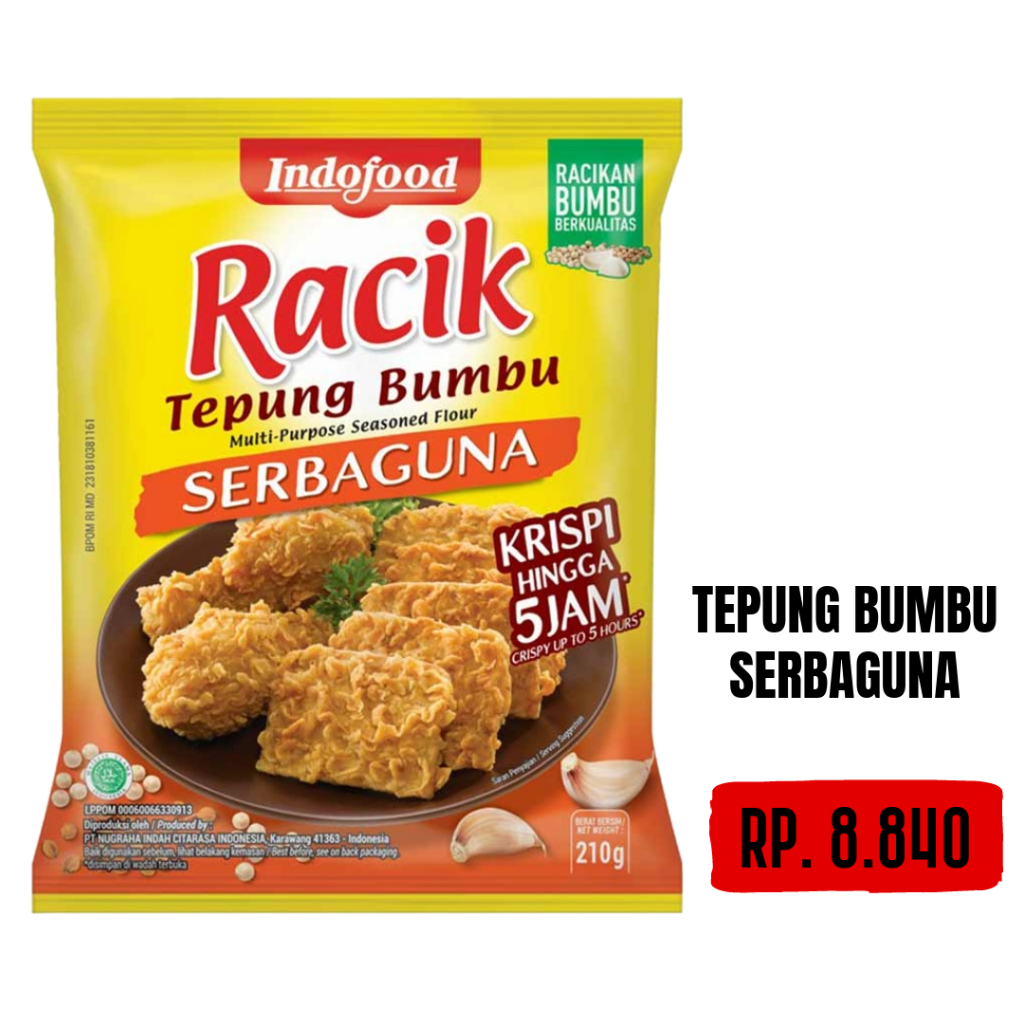 

Indofood Racik Tepung Bumbu Serbaguna / Ayam Krispi / Bakwan 210gr