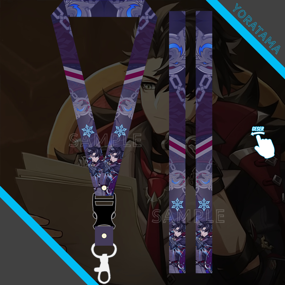 

Gantungan Tali Lanyard Wriothesley Genshin Impact, Gantungan Anime Keren