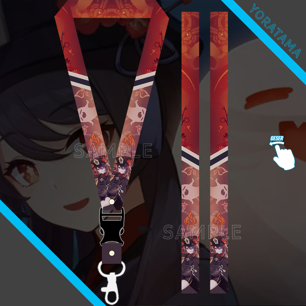 

Gantungan Tali Lanyard Hutao Genshin Impact, Gantungan Anime Keren
