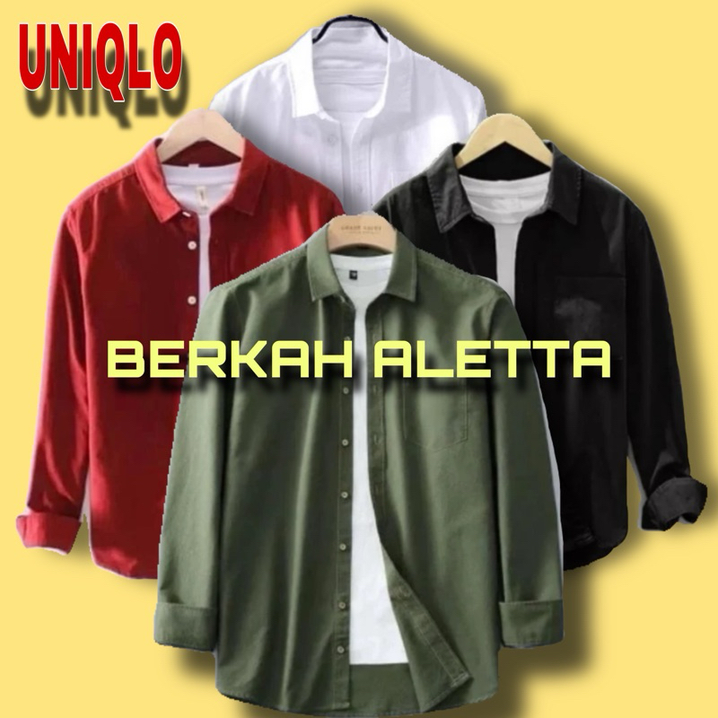 Kemeja Uniqlo/kemeja polos lengan panjang/kemeja pria uniqlo