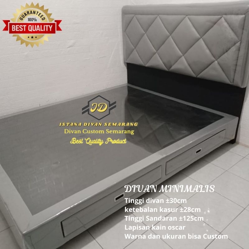 Divan Springbed Dipan Kasur Tempat Tidur Minimalis 3D Bahan kain oscar