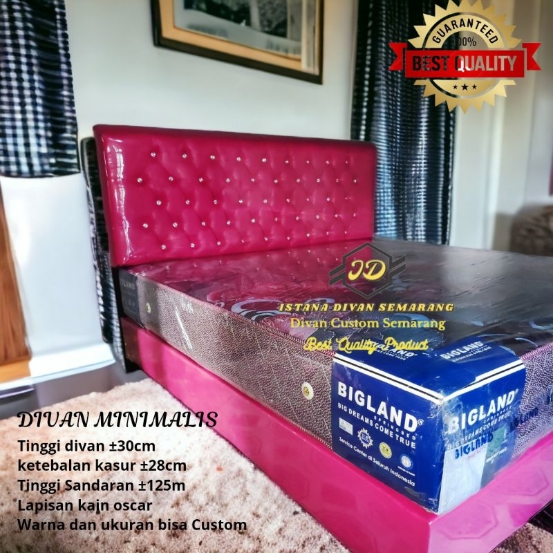 PAKET Divan Dipan Tempat Tidur  Minimalis Boston +SPRINGBED BIGLAND Inul
