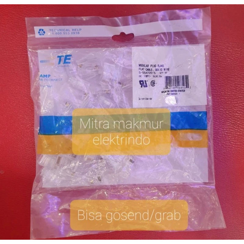 modular plug rj45 amp/ konektor rj45 amp / conector rj 45 terlaris termurah