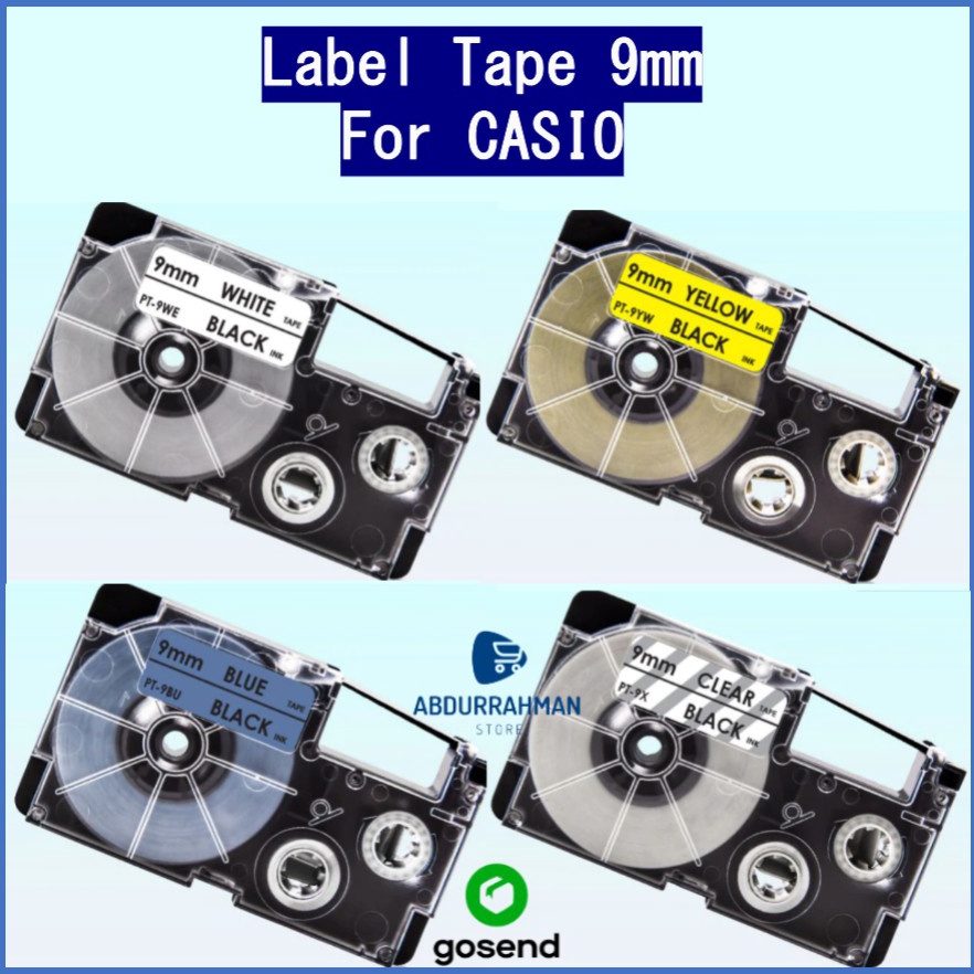 

el terkini Label Tape KLABEL 9 12 18 mm for Casio EZ Label Tape Printer 9mm 12mm 18mm KL 12 Black White Yellow Clear Transparan Biru 64
