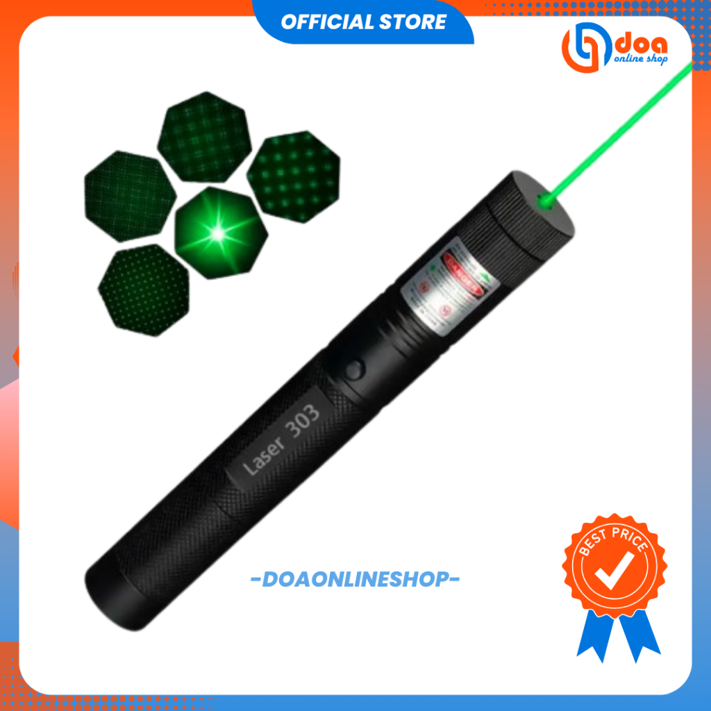 Green Laser Pointer 303 Laser Hijau Jarak Jauh Laser Pointer Presentasi Original (COD)