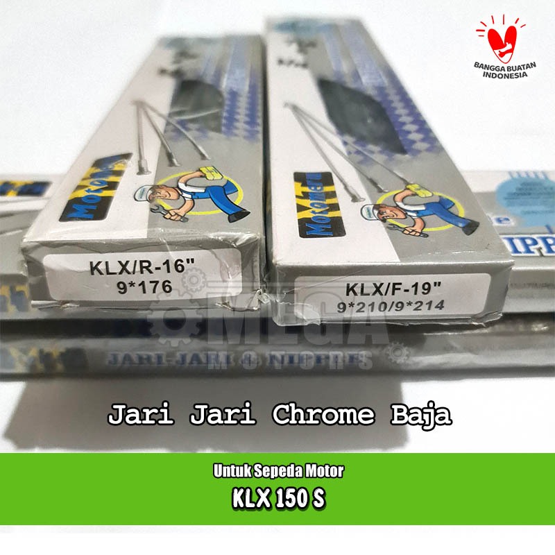 Ruji Jari Jari Spoke Chrome Baja KLX 150 KLX 150 S Ring 16 19 Batang 9 mm