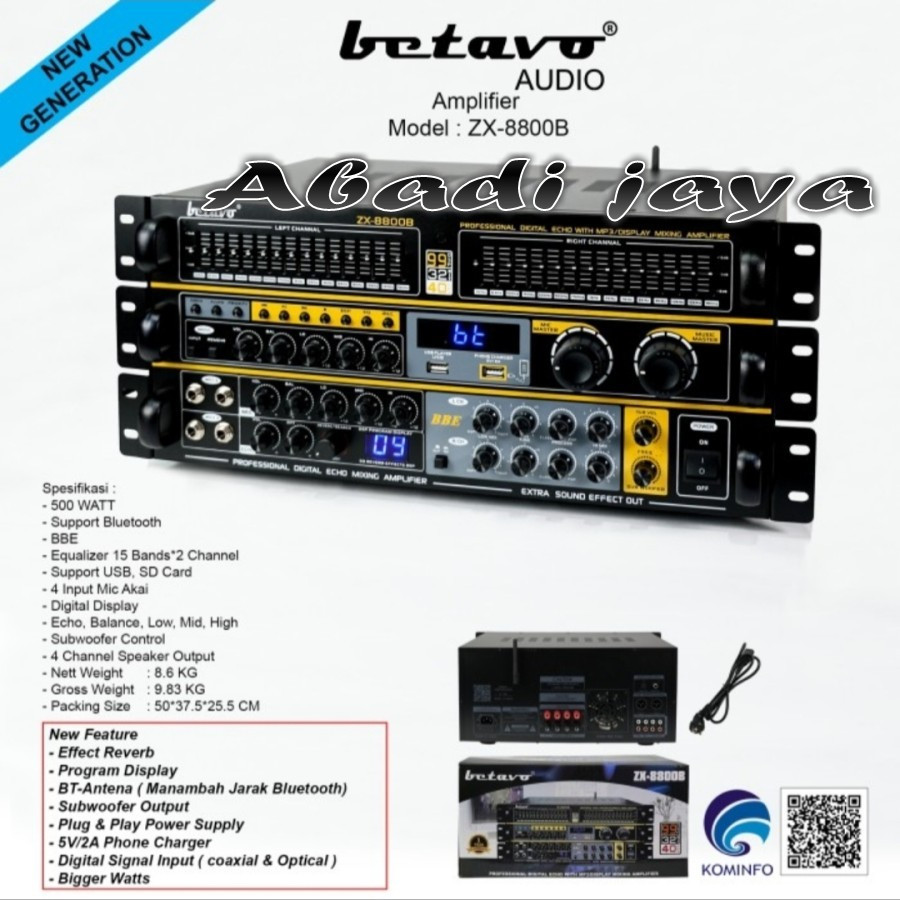 new amplifier karaoke musik betavo zx 8800b / zx8800 b / zx8800b