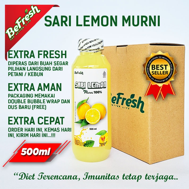 

Befresh Sari Lemon 500ml Fresh Pure Lemon Juice Asli Murni 100% Jus Diet Detox