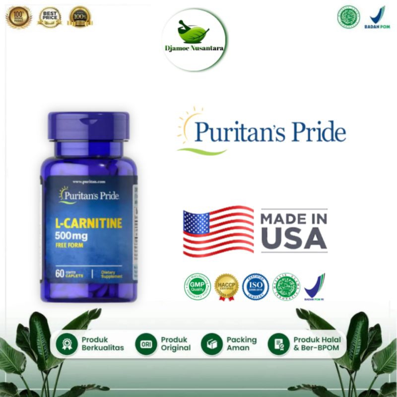 PURITANS PRIDE L-CARNITINE 500 MG - 60 CAPLETS