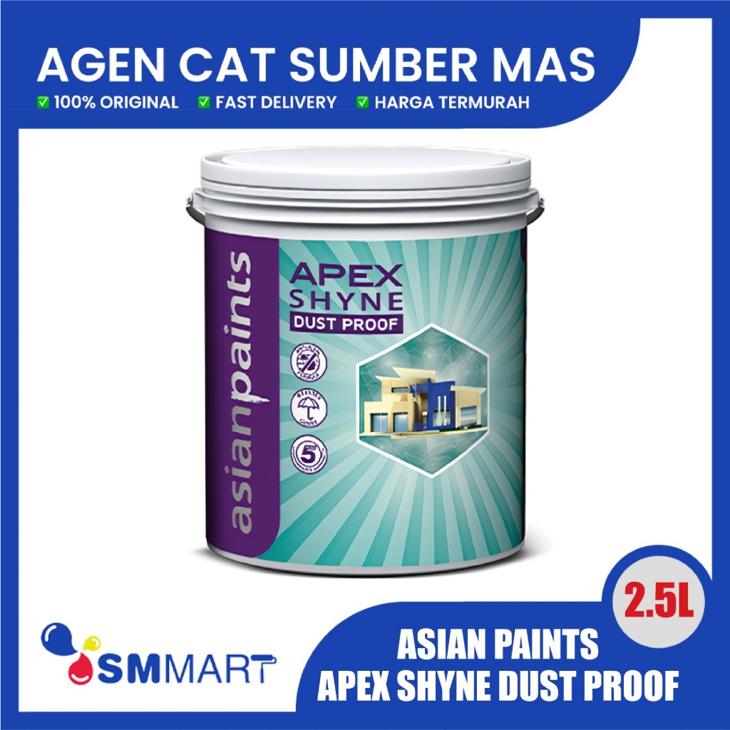 Cat Tembok Dalam Asian Paint Smart Clean Warna Putih 2,5 Liter