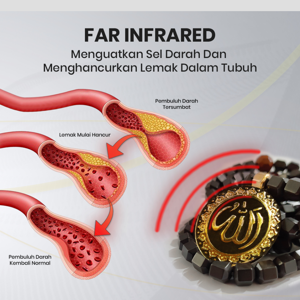 AZHIKRA Kalung Kesehatan Terapi dan Tasbih - Melancarkan Peredaran Darah-2