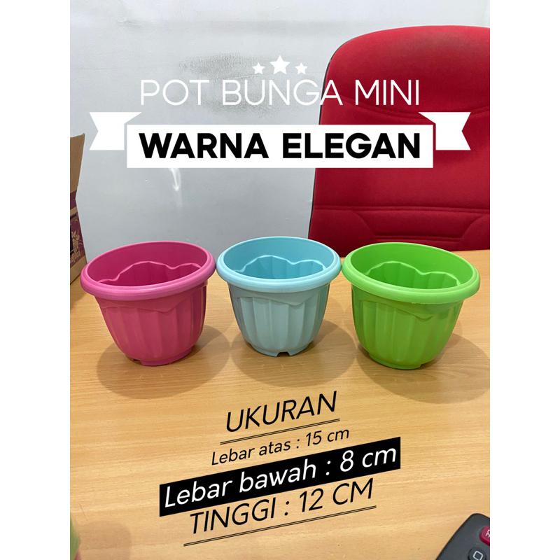 Pot Bunga 15 cm Warna Warni - Putih merek JD / Pot Bunga Mini / Pot Bunga Indor / Pot Bunga Outdor /