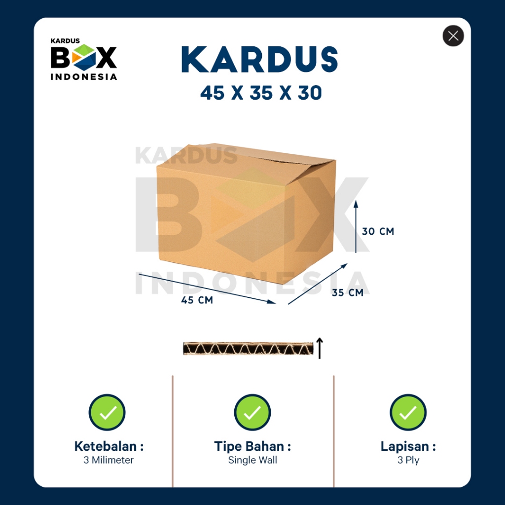 

Kardus Box Pindahan Karton Box 45cm x 35cm x 30cm Box Polos