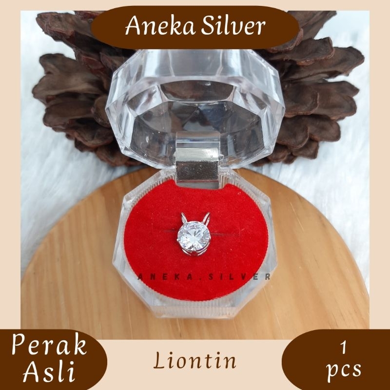 Kalung Itali Santa + Liontin Nagita, Sepuh Emas Putih, Perak Asli 925