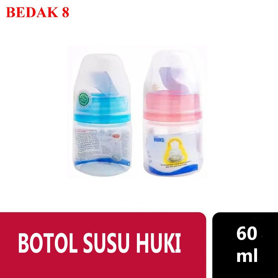 Botol Susu HUKI 60ml Nipple Gepeng /Botol Susu HUKI Bayi Newborn 60ml