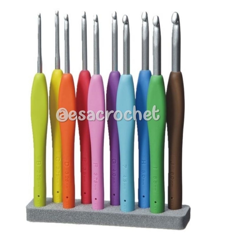 HAKPEN RAJUT SILIKON HAKPEN CROCHET HOOK HANDLE / HAKPEN RAJUT ALUMINIUM HAKPEN GOLD