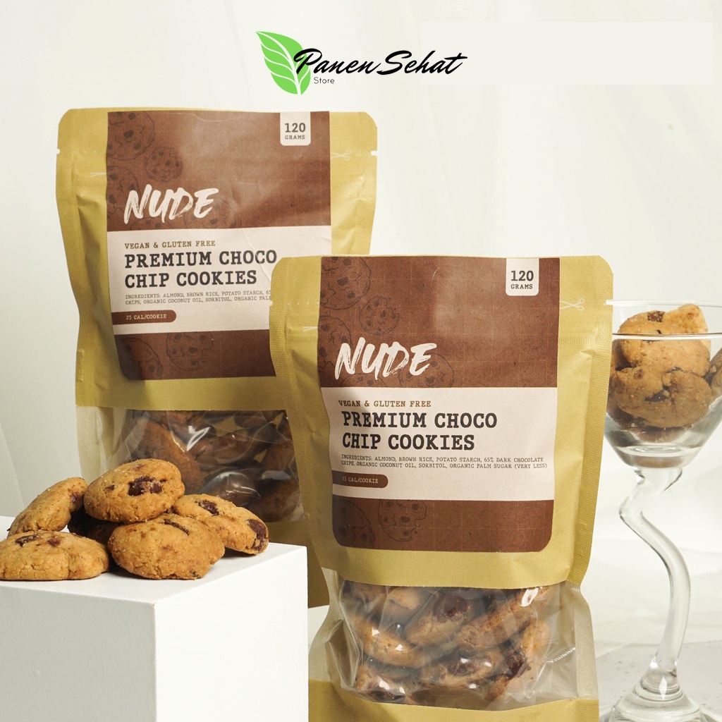 

Premium Choco Chip Cookies Gluten Free & Vegan Diet Low Calorie Kue Kering Sehat Keto Almond - Panen Sehat Store