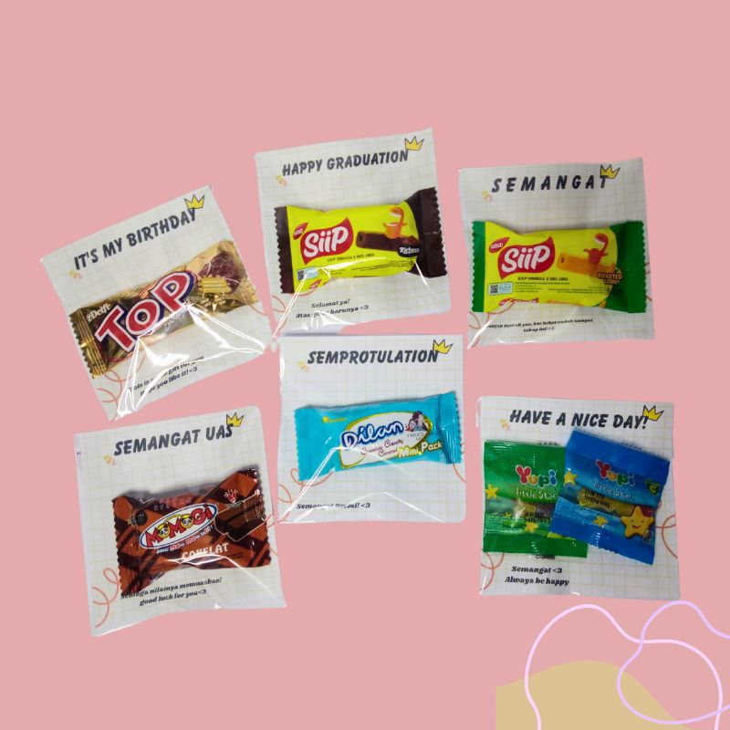 

[Gift1] Mini Gift Snack TERMURAH | BISA REQUEST TULISAN/SNACK